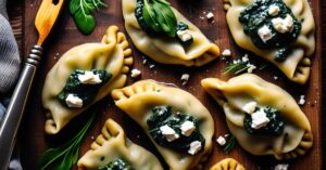 Pierogi ze szpinakiem i serem feta: z twarogiem i szpinakiem