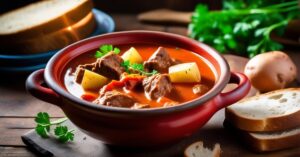 Zupa gulaszowa przepis prosty: Pyszna zupa gulaszowa z pieczarkami
