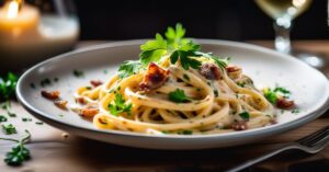 Spaghetti Carbonara - Przepis Oryginalny ze Śmietaną: Makaron z Boczkiem